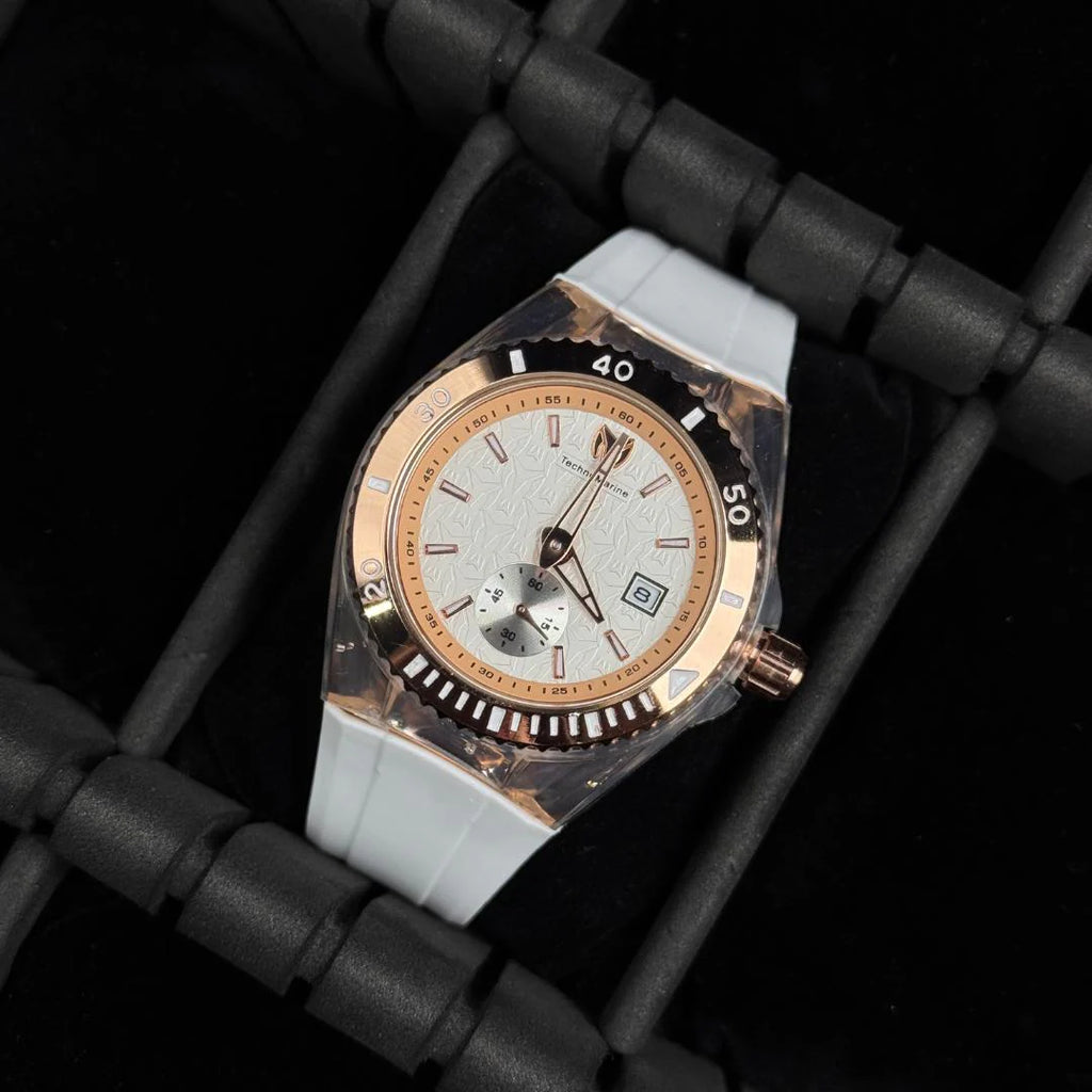 Technomarine Monogram Blanco - Cara Blanco- Oro Rosa