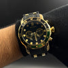 Invicta Pro Driver Goma Negro - Tablero Negro Dorado - Verde