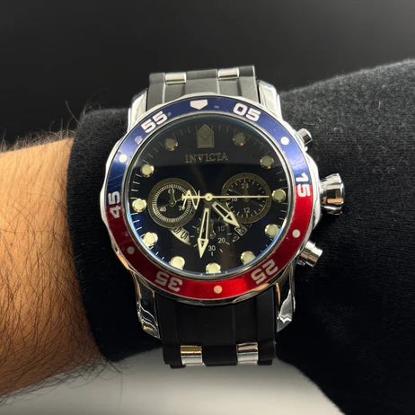 Invicta Pro Driver Goma Negro - Tablero Negro Rojo-Azul
