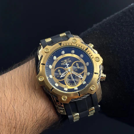 Invicta Speedway Goma Negro - Tablero Negro - Dorado