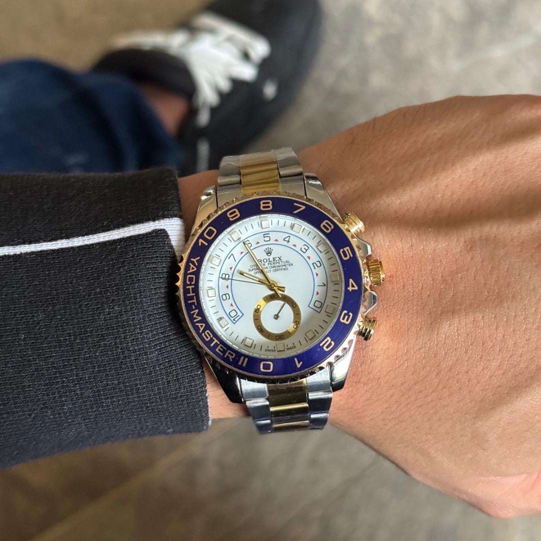 Rolex Perpetual Bicolor Dorado - Tablero Blanco-Azul