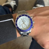 Rolex Perpetual Plateado - Tablero Blanco - Azul
