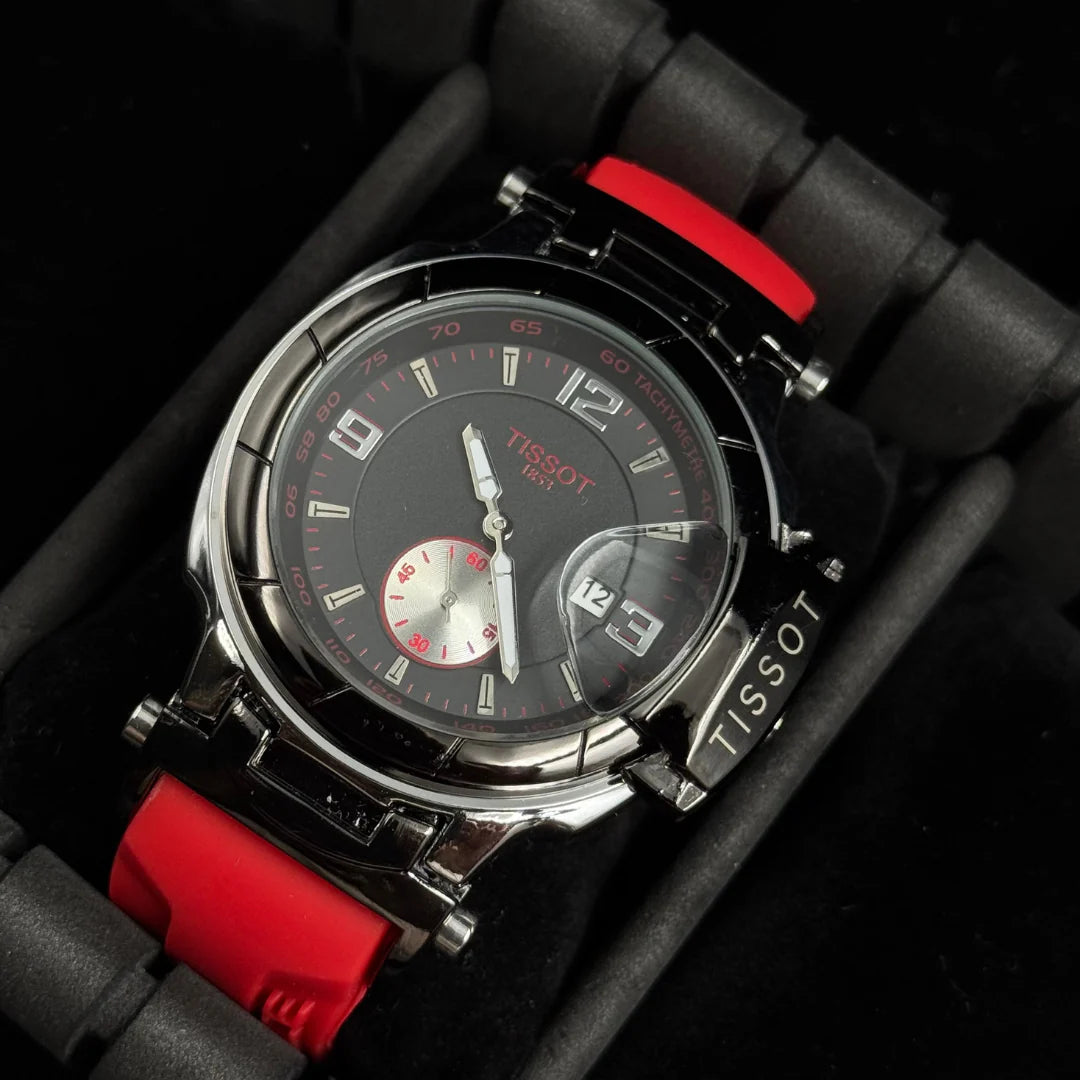 Tissot T-Rce Goma Rojo - Tablero Negro